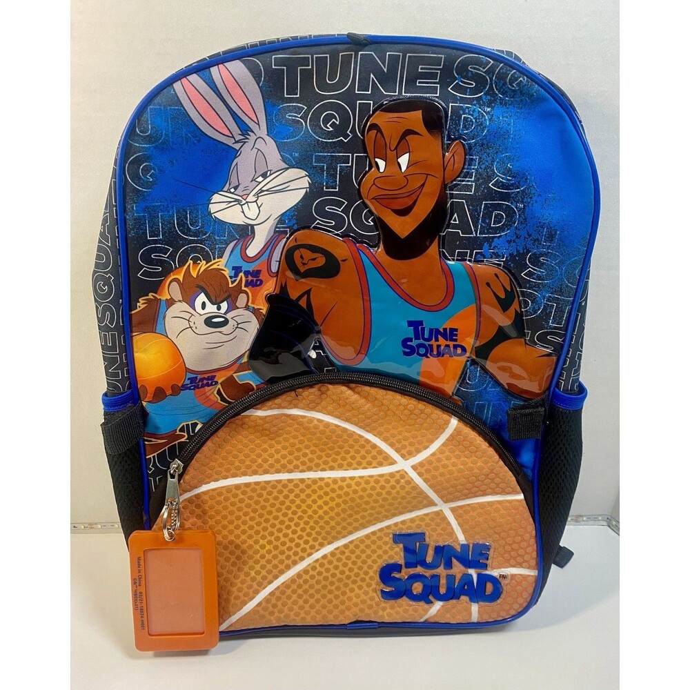 Space Jam Looney Tunes Backpack 17" School Book Bag, Padded Laptop sleeve ID Tag